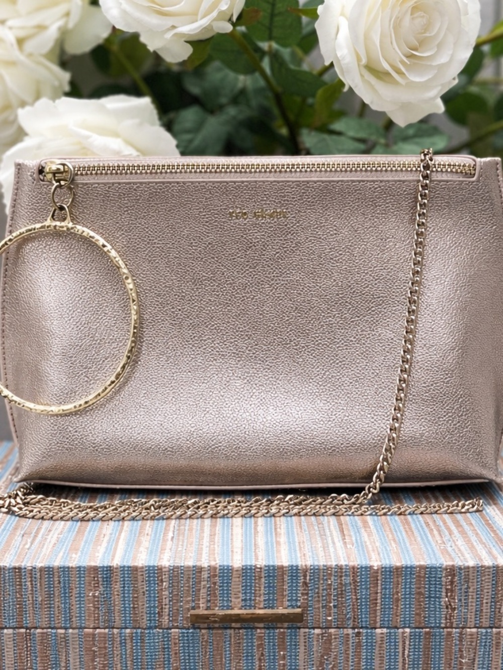 Ted Baker Champagne Gold Crossbody Bag/Clutch